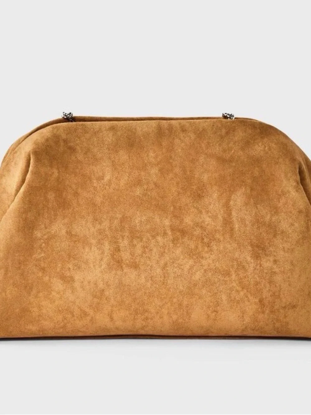 a new day Tan Suede Studded Clutch with Chain (New w/o tags)